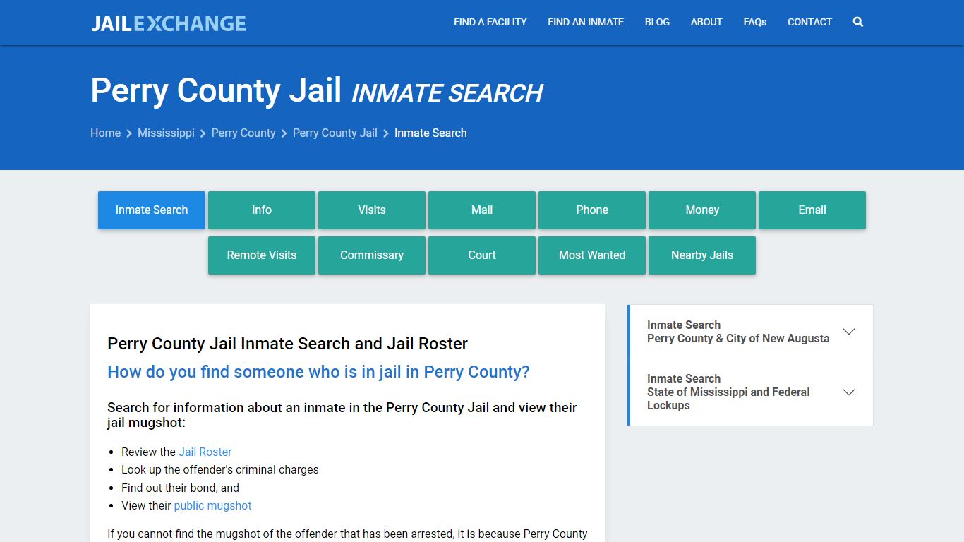 Inmate Search: Roster & Mugshots - Perry County Jail, MS